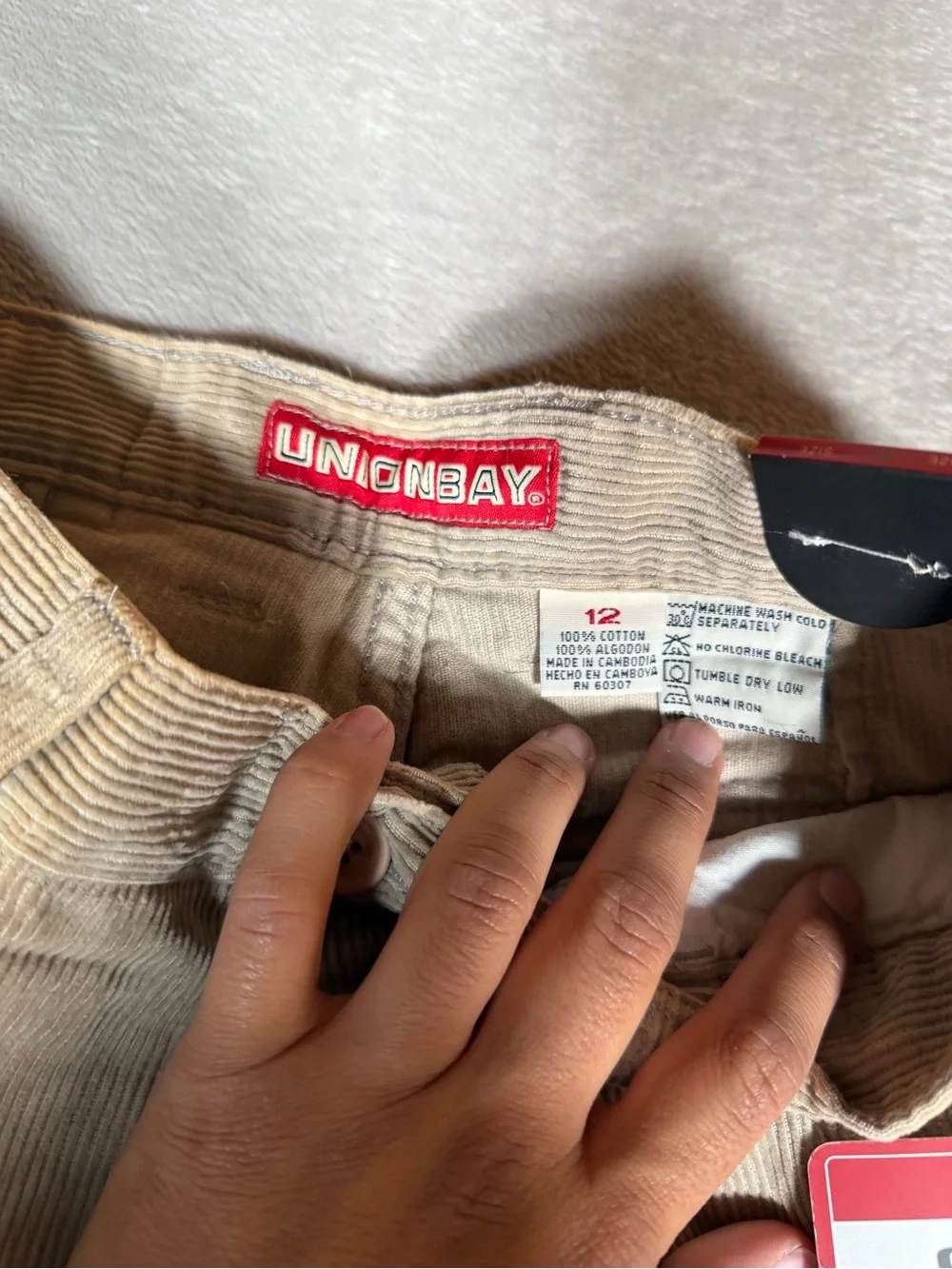 UNIONBAY Kids Corduroy Cargo Shorts in Beige